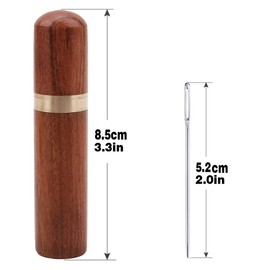 Leather Big Eye Needles, 20Pieces Leather Needles Large Eye Needles Blunt Needle with Sewing Needle Case for