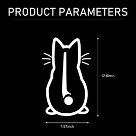 dawfall 1 PC Car Automotive Wiper Sticker, 12.6" x 7.87" Waterproof Windshield Wiper Decal, Cute Cat Waving Tail Rear Window Wiper Decoration, Universal for Most Cars (White)