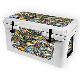 MightySkins (Cooler Not Included) Skin Compatible with RTIC 45 Cooler (2017 Model) - Action Fish Puzzle | Protective, Durable, and Unique Vinyl Decal wrap Cover | Easy to Apply | Made in The USA
