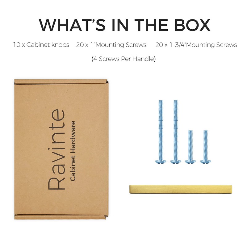 Ravinte 10 Pack 5 Inch Kitchen Square Cabinet Handles Cabinet