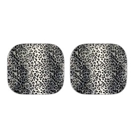 Dremagia Universal Fit Car Windshield Sun Shade, Wild Cheetah Grey Leopard Stripe Design Sun Blocker Shade 2 Packs Foldable Sun Visor Mat for Men Women