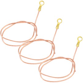 OHLECTRIC Bare Copper Ground Wire with Lug - 10 Inch (Pack of 3) 18 Gauge, 8/32 Ground Lug, 10" 18/1 Bare Copper Ground Wire, Durable Electrical Grounding Wires