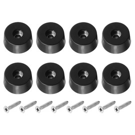 PATIKIL Cutting Board Feet, 8 Pack Round Rubber Feet Bumpers Non Slip Bumper Pads with Stainless Steel Screws for Furniture Chairs Desks Electronics (0.2" Wx0.55 H)