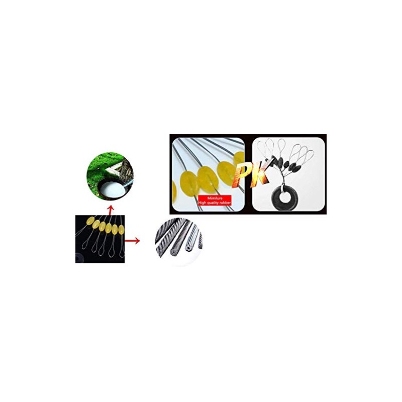 300/600pcs Fishing Bobber Stopper,6 in 1 Float Sinker Line Stops,3