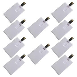 Fenglangrong 10 Stück USB-Flash-Laufwerk,weiß 8GB Kredit-Bankkartenform Flash-Laufwerk Memory Stick U-Disk-Daumen-Geschenk USB Stick Flach