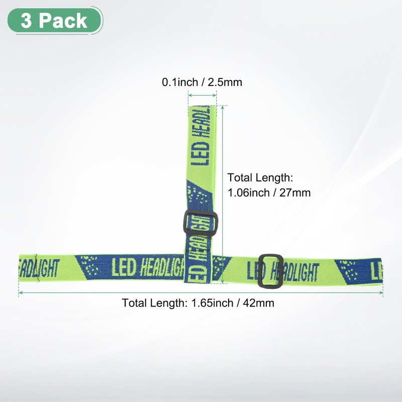 M METERXITY 3-Pack Headlamp Strap Replacement Headband, High Elastic Headlamp