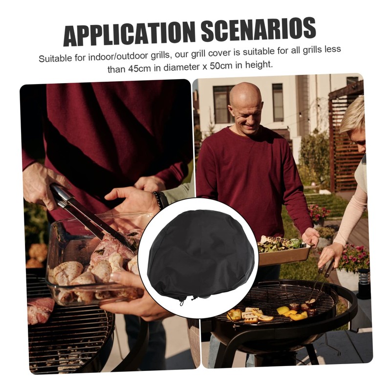 SUPVOX Outdoor BBQ Grill Cover Uv Resistant Round Barbecue Protection