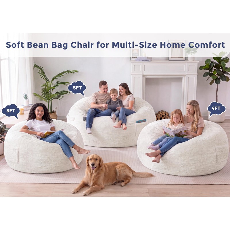 MAXYOYO Bean Bag Chair, Soft Bean Bag Sofa with Supportive