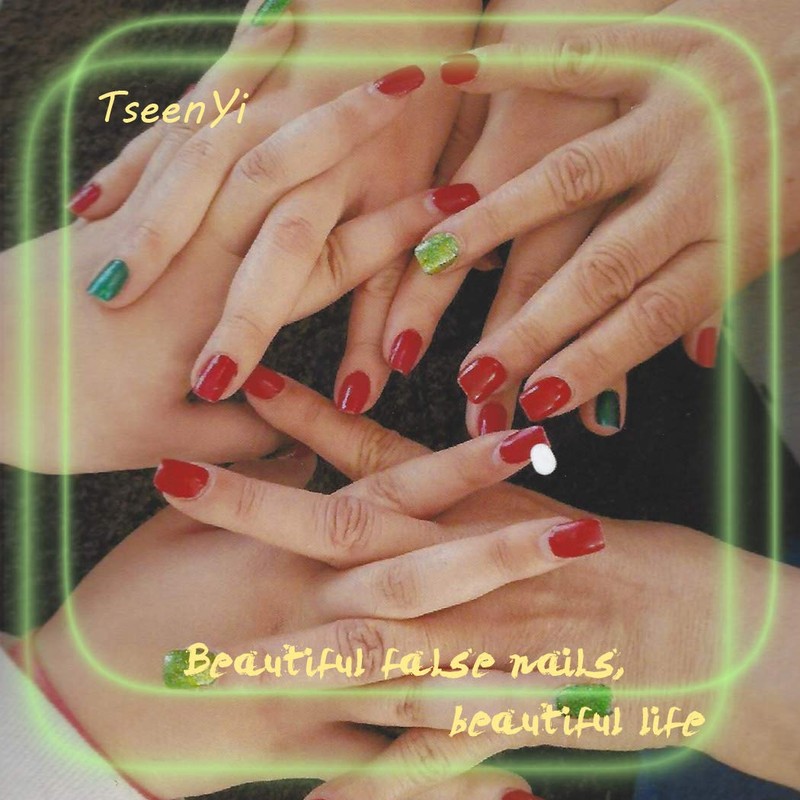 TseenYi Artificial Nails Pure Black Long Square Head False Nails