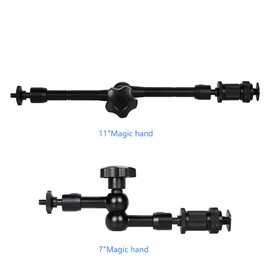 WANGCL 11 inch Magic Arm Adjustable Friction Arm with 1/4-inch Thread Screw for Flash, LED Light, Microphone, Monitor