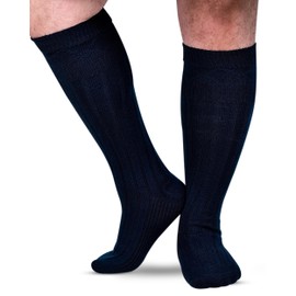 Highland - Manguera de mezcla de lana escocesa para hombre, calcetines acanalados para tallas de zapatos de Estados Unidos, Azul, Medium