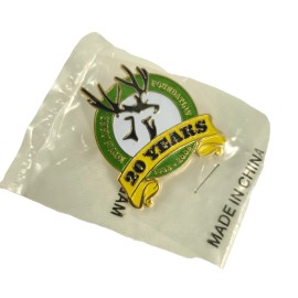 MDF Mule Deer Foundation 20 Years Anniversary Enamel Pin Hat/Lapel Green Yellow