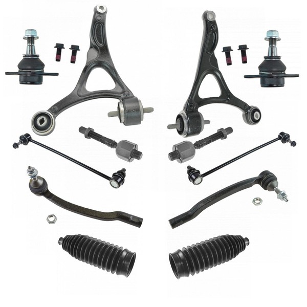 TRQ 12 Piece Steering Suspension Kit Control Arms Ball Joints