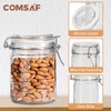 ComSaf Airtight Glass Canister with Lid Set of 6, 25oz