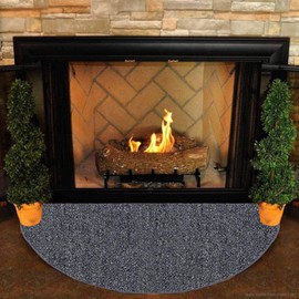 Ambiant Broadway Collection Pet Friendly Indoor Outdoor Area Rugs Grey - 20'' x 40'' Half Round, Stain & Fade Resistant, Easy Care, Pet & Kids Friendly, Made in USA, Perfect for Weddings