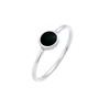 Elli Basic Women's Solitaire Stacking Ring with Black Enamel in