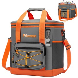 Fitense Soft Cooler Bag Insulated 20L/33L, 27/50 Cans Collapsible Camping Coolers 4-Layer Leakproof Portable Ice Chests for Beach, Travel, Picnic, Grocery, Kayaking (Soft Coolers 33L)