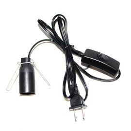 wininks 5FT Salt Lamp Cord ON/Off Switch with E12 Light Bulb Socket, 18AWG Himalayan 2 Prong Replacement Cord for Salt Rock Lamp/Christmas Village House