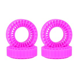 4pcs Silicone Rubber Inserts 55mm 1.0" Wheel Tires for 1/24 1/18 RC Car Crawler SCX24 Fcx24 TRX4M Enduro24 (Pink)
