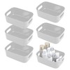 SHEPIN Pack of 6 Storage Boxes, Plastic Organiser Box, Grey,