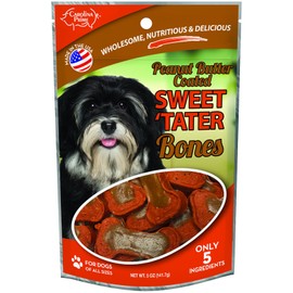 Carolina Prime Pet 45311 Peanut Butter Coated Sweet Tater Bone Treat For Dogs ( 1 Pouch), One Size
