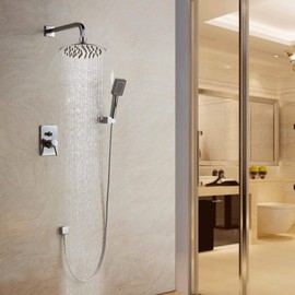 MEER Faucets by CNX Regadera Redonda de Lluvia (Acero Inoxidable) 8 pulgadas. Cabezal de ducha Cromado para Presión baja y normal