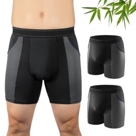 Carer Mens Incontinence Underwear for Bladder Leak Protection 80ML Incontinence Underwear for Men Washable Breathable Leak Proof Underwear for Men Urinary Incontinence Boxer Shorts (2 Black, 2XL)