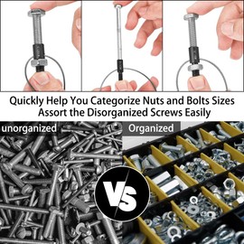 Nut & Bolt Thread Checker 44 Male/Female Gauges (23 Inch & 21 Metric) Nut and Bolt Thread Size Checker Thread Identifier Gauges