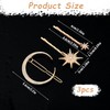 3 Pack Moon Star Hair Clips, Vintage Star Moon Hair