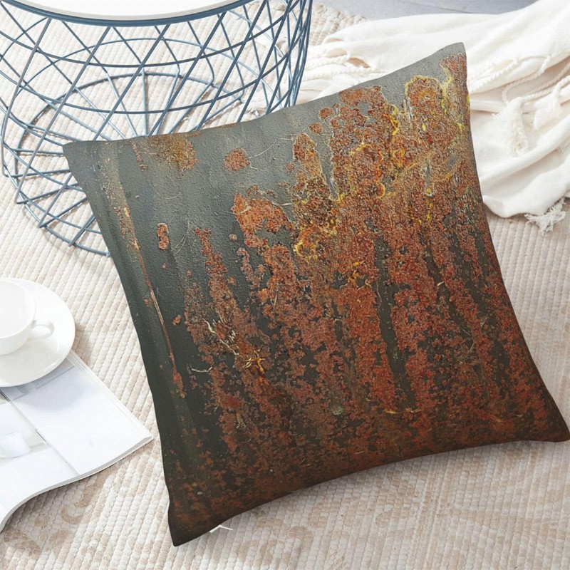 Dark Grey Rust Throw Pillow Covers 18"X18" Cozy Velvet Square