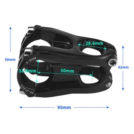 CYSKY 31.8 Stem 50mm MTB Stem Mountain Bike Stem Riser Handlebar Short Stem for Most Road Bike Stem, MTB Stem, BMX Stem, Downhill Bicycle Stem 0 Degree (Black)