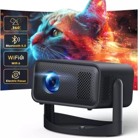 HOTPERK Mini 4K Projector 12000 Lumen LED 1080P WiFi Bluetooth UHD Portable Home Theater