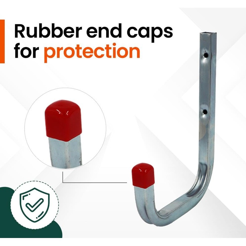 2 x 150mm Large Storage Wall Hooks 85kg Galvanised Steel,