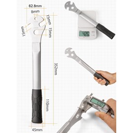 GEWAGE Pedalschlüssel – Fahrradpedalschlüssel mit 352mm Griff, Professionelles Werkzeug für Fahrradpedale, Geeignet für MTB/Rennrad Pedale entfernen und Ersetzen