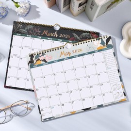 2026 Calendar - Wall Calendar 2026, JAN.2026 - DEC.2026, 8.5" x 11", 2026 Wall Calendar with Twin-Wire Binding, Hanging Hook, Unruled Block - Engraved Art Floral