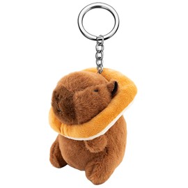 Ikacvb Cute Capybara Keychains For Women Girls Friends Capybara Plush Cute Keychains Capybara Gifts Birthday Christmas Stuff, Brown Bread