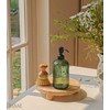 JASAI 18Oz Green Glass Soap Dispenser with Black Rust Proof