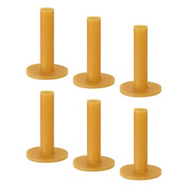 PATIKIL 3.1" Rubber Golf Tees Set of 6 Ball Holder for Outdoor and Indoor Hitting Mats, Yellow