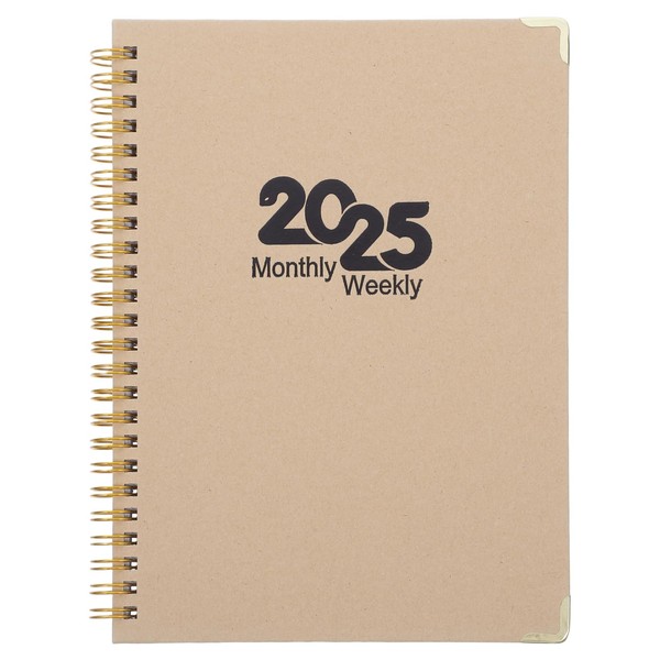 Operitacx 2025 Wochenplaner Braunes Notizbuch Akademischer Jahresplaner Tragbarer Notizblock Tagesplaner-notizbuch