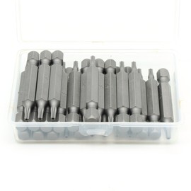 TEMO 25 pc T10H Tamper Proof Security Torx 6 Point 2 Inch Screwdriver Insert Bits