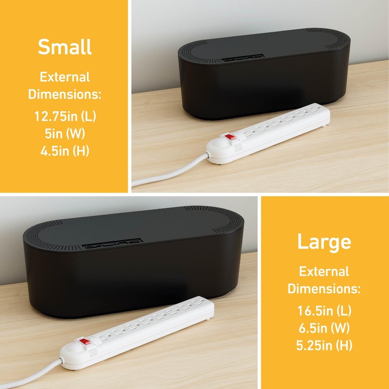 D-Line Cable Management Box, Power Strip Cover, Floor Outlet Hider,