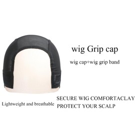 Qilix Women Lace Wig Grip Cap，Adjustable & Reinforced Lace Wig Grip Band by Hairline, Comfortable and Secure Glueless Velvet Headband, （light'brown black） (Brown)
