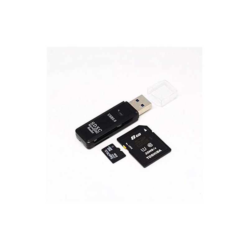 USB 3.0 Card Reader, upto 5Gbp/s, Supports SD/SDHC/SDXC/Micro SD/Micro SDXC/TF/MMC