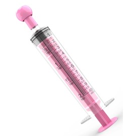 10 Pack 10ml Measurement Syringe with Cap, for Scientific Labs, Liquid Dispensing, Pet and Party Supplies(Pink, Catheter Tip)