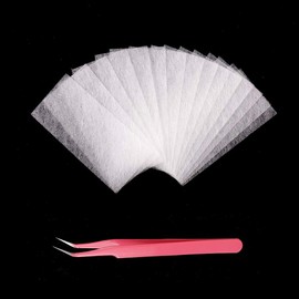 Halinuia Pack of 50 Fibreglass for Nails Reconstruction Extension Silk Acrylic Gel Nails Housing with Tweezers Kit Nail Art Accessories