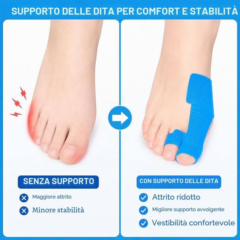 GXGM 20 Pezzi Tutore Alluce Valgo Correttivo,Alluce Valgo,Cerotti Per Supporto