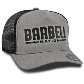 Barbell Nation Workout Hat for Men Classic Snapback Hat Adjustable Breathable Mesh Mens Gifts (Grey MESH)