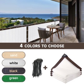 White 90% Shade Cloth, Backyard Fence Covering Privacy,3 x 10FT Patio Privacy Screen,Blockage Patio Sun Shade Cloth Netting Mesh with Chain Link Zip Ties,Keep Light/Cool,Fence Screen for Outdoor Yard