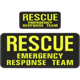 R E RESPONSE T  EMBROIDERY PATCH 4X10 AND 2X5 HOOK ON BACK YELLOW ON BLACK