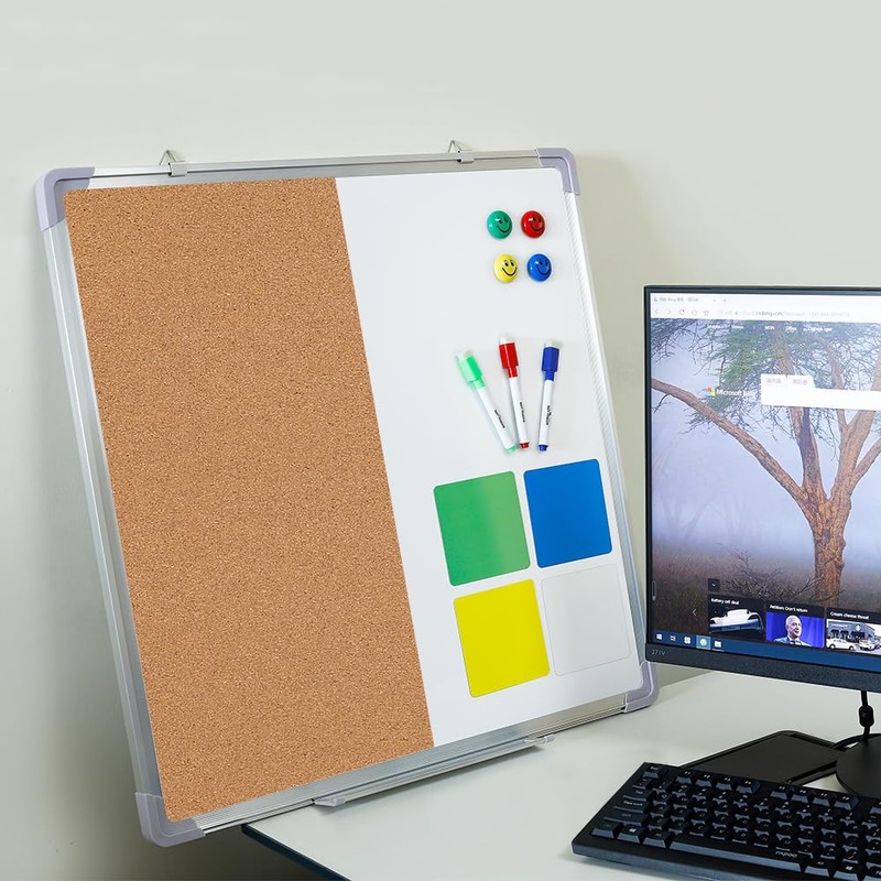 Cork Board White Board Combo - 24 x 24 Dry